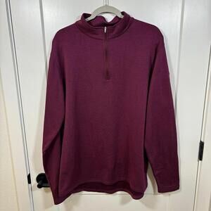 Men’s Peter Millar Quarter Zip Pullover Size XL - Magenta/Maroon Color